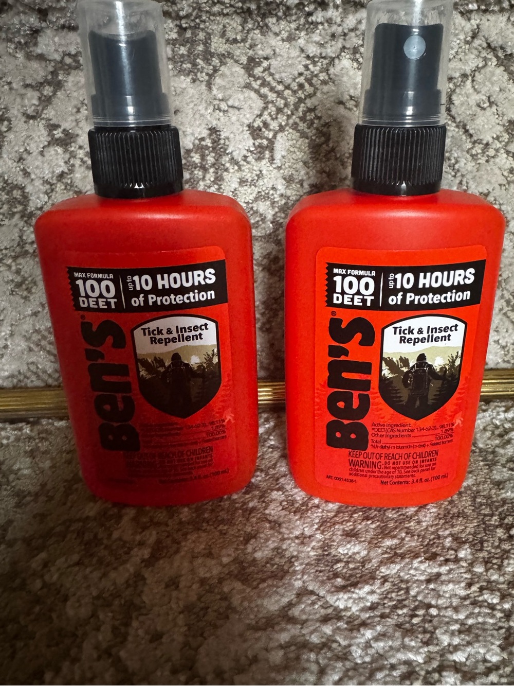 Two Bottles of Tick & Insect Repellent Spray - Red - 10 Hours Protection